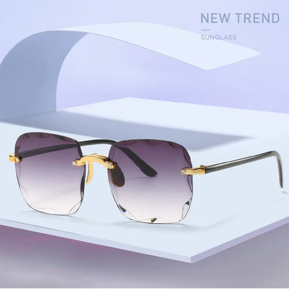 Luxury Square Rimless Sunglasses