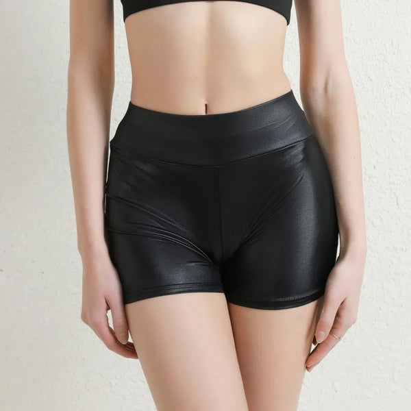 Sexy Women’s Shiny Faux PU Leather High Waist Mini Shorts Clubwear