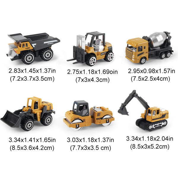 Alloy Engineering Truck Toy Set of 6 pcs