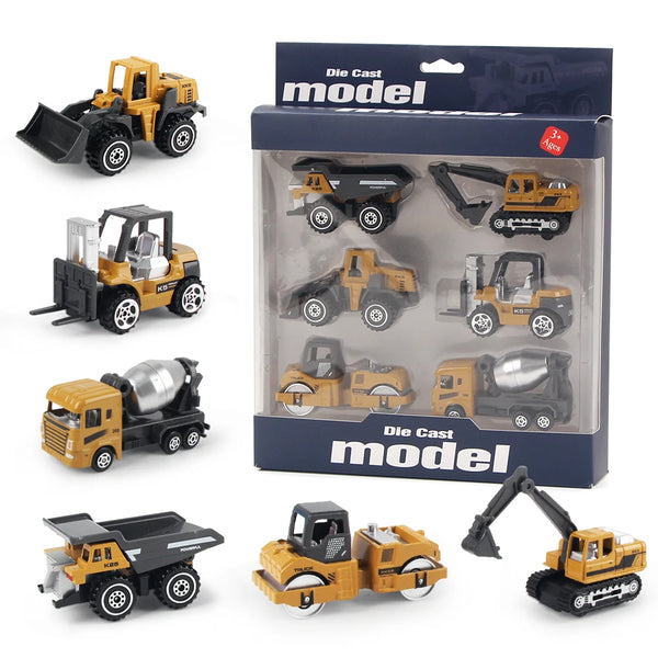 Alloy Engineering Truck Toy Set of 6 pcs