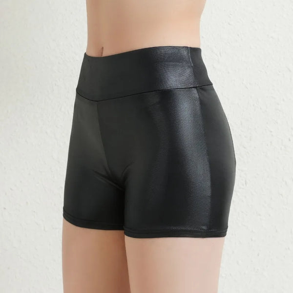 Sexy Women’s Shiny Faux PU Leather High Waist Mini Shorts Clubwear