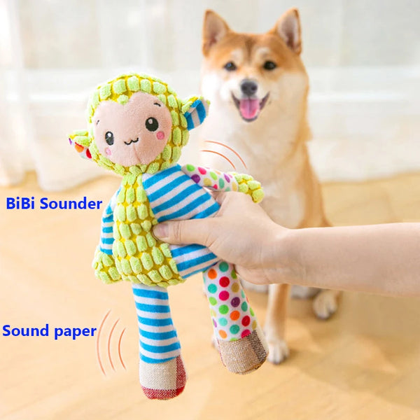 Cute Animal Plush Puzzle Chew Toy for Cats & Dogs