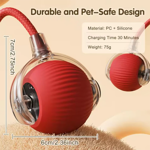 Automatic Hot Dog Cat Toy Ball Interactive Bite-Resistant