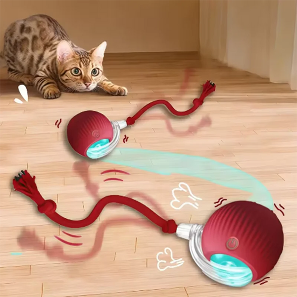Automatic Hot Dog Cat Toy Ball Interactive Bite-Resistant