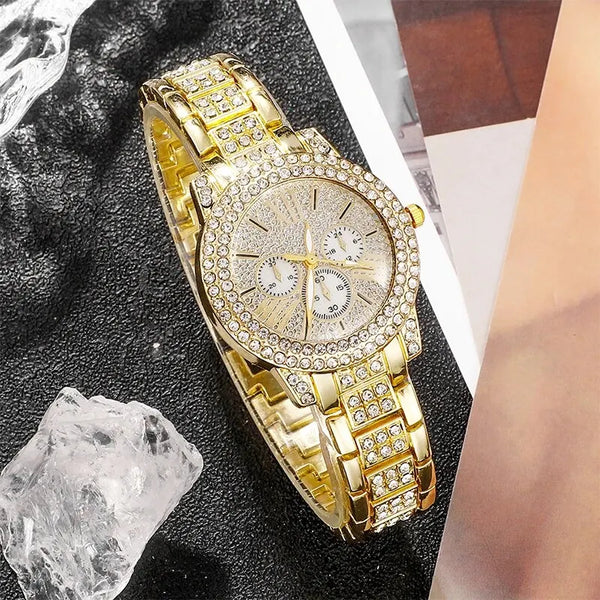 Women’s Quartz Watch Jewelry Set with Ring Necklace & Earrings