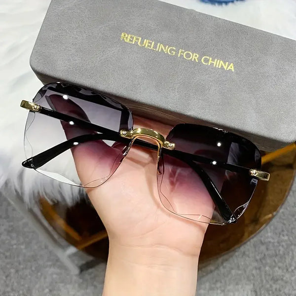 Luxury Square Rimless Sunglasses