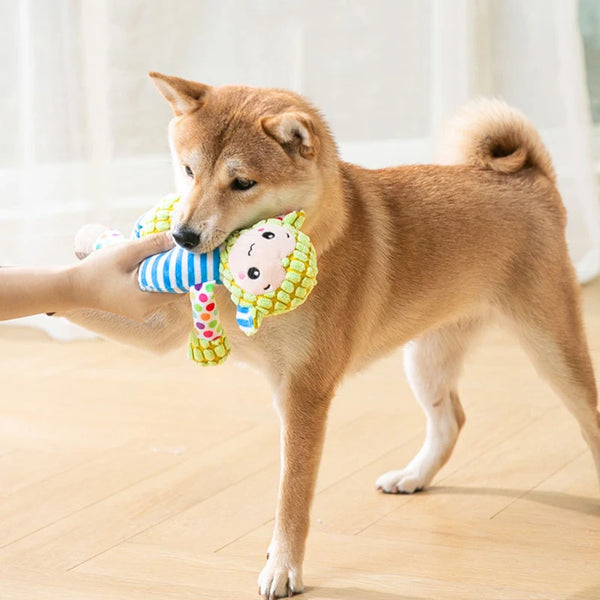 Cute Animal Plush Puzzle Chew Toy for Cats & Dogs