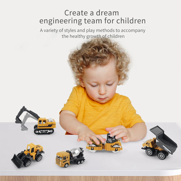 Alloy Engineering Truck Toy Set of 6 pcs