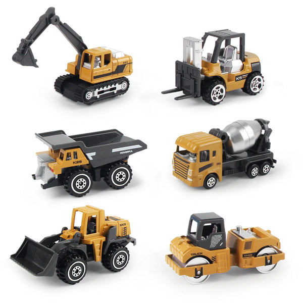 Alloy Engineering Truck Toy Set of 6 pcs