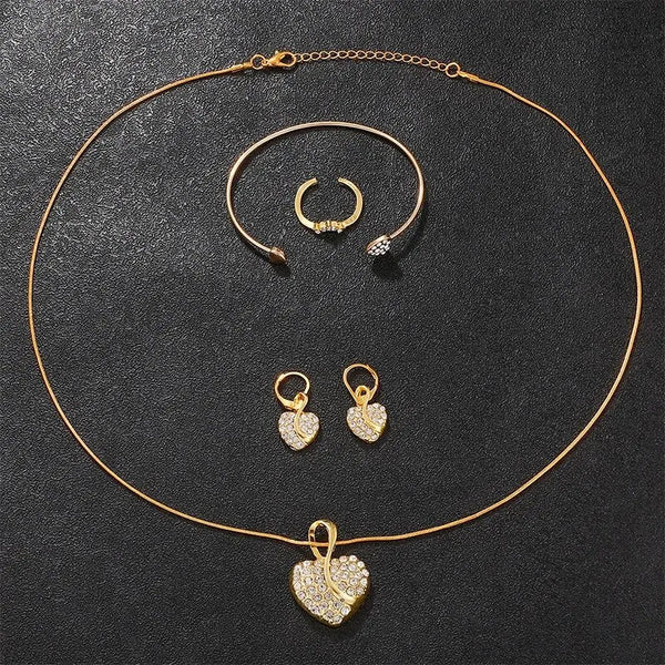 Women’s Quartz Watch Jewelry Set with Ring Necklace & Earrings