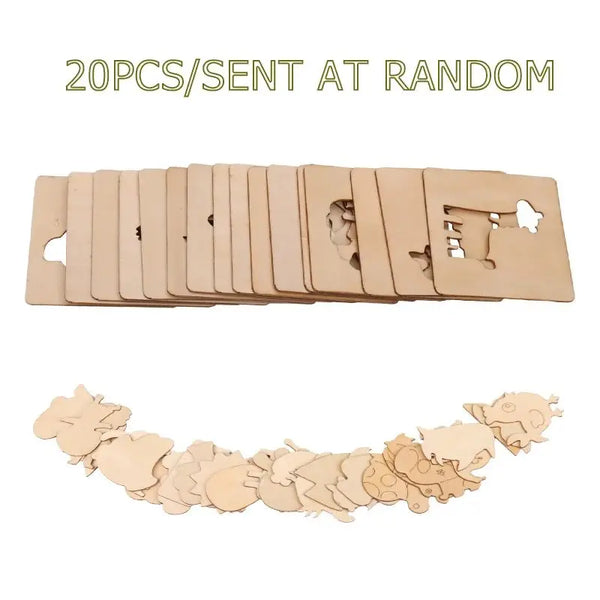 Wooden DIY Painting Stencils & Educational Craft Set of 20 pcs
