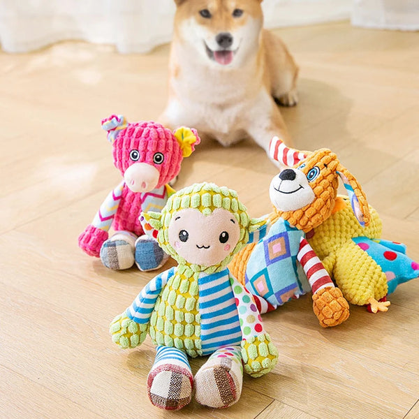 Cute Animal Plush Puzzle Chew Toy for Cats & Dogs