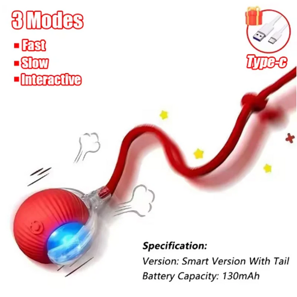 Automatic Hot Dog Cat Toy Ball Interactive Bite-Resistant