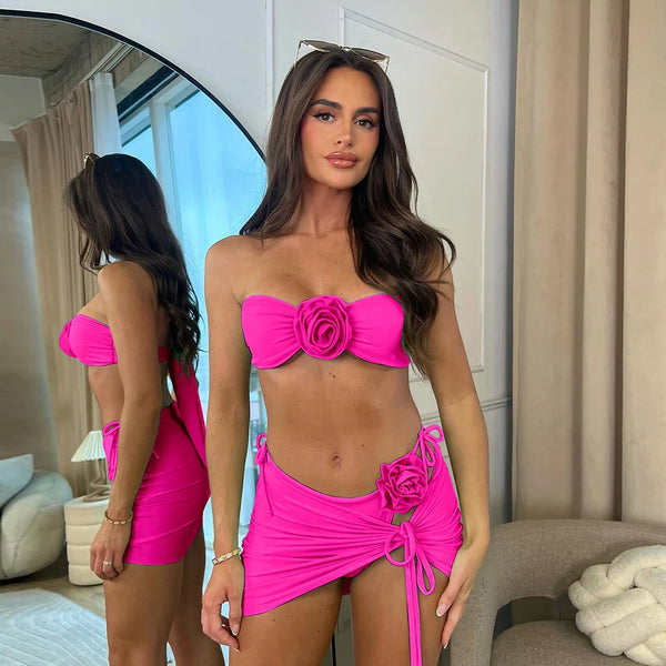 Turn Heads This Summer with the Ultimate Floral Lace-Up Bikini Set!