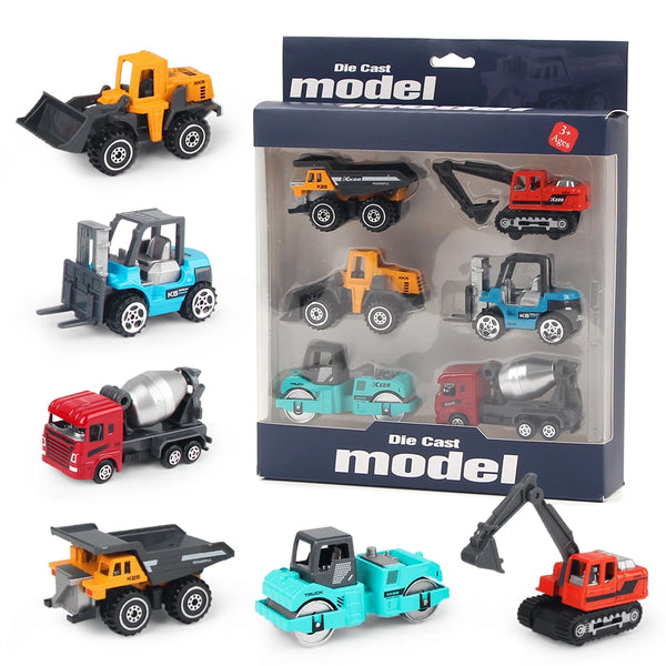 Alloy Engineering Truck Toy Set of 6 pcs