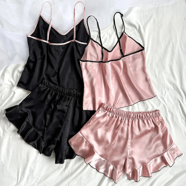 Women’s Smooth Satin Pijama Set – Elegant Comfort at Home