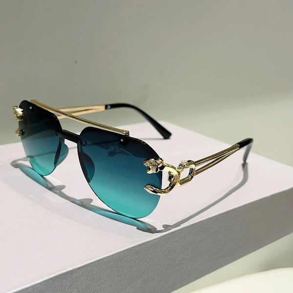 Stand Out in Style with KAMMPT Vintage Rimless Pilot Sunglasses!