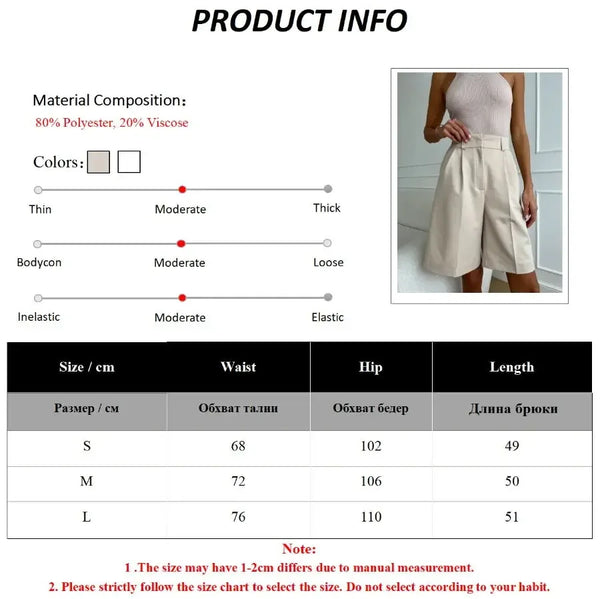 High Waist Wide Leg Casual Summer Shorts